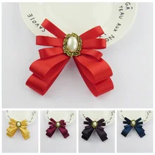 Ретро Мужские Женские свадебные клип на шею галстук-бабочка лента стразы брошь галстук CLL9169