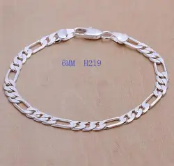 Exquisite Silver 10mm Chain Bracelet - Elegant Unisex Fashion Jewelry Gift (H219  6MM CHAIN)