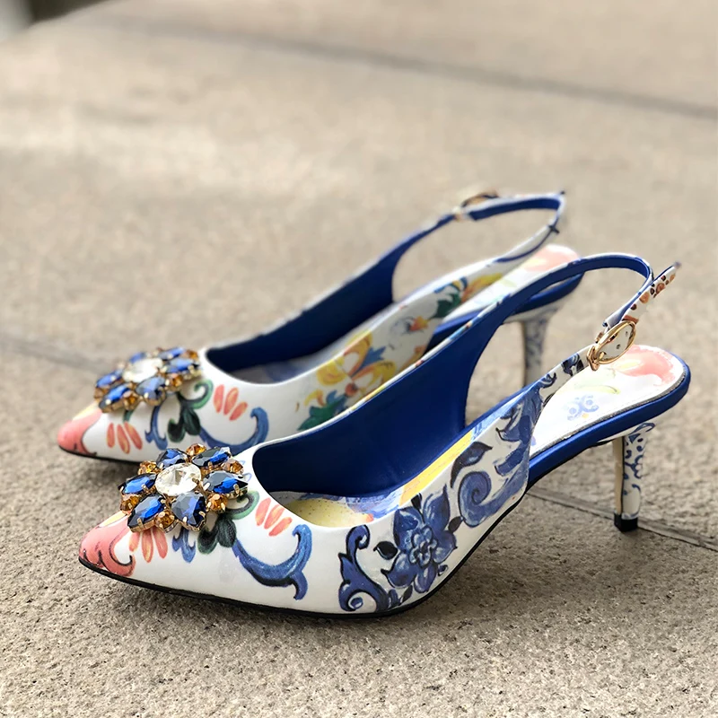 floral kitten heel shoes