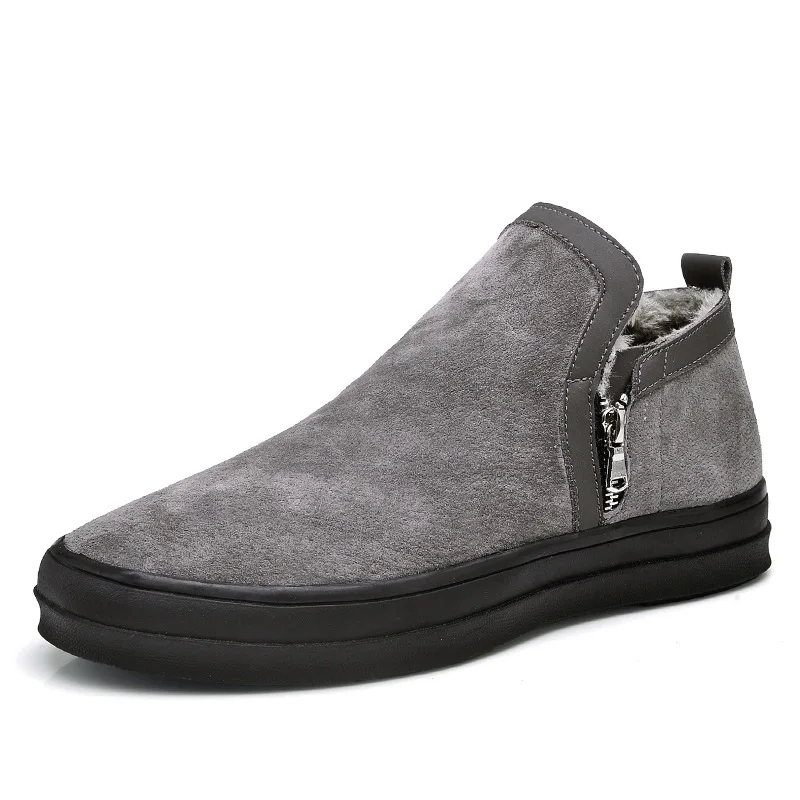 

Autumn new men's casual shoes European and American fashion street men's snow boots high to help cotton boots large size