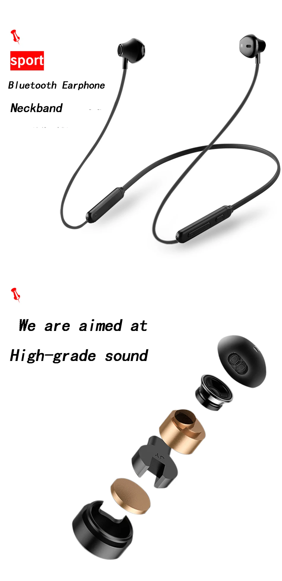 3D стерео Bluetooth наушники беспроводные Bluetooth наушники наушник Водонепроницаемый Беспроводная гарнитура для занятий спортом+ микрофон для huawei xiaomi телефон