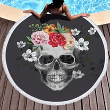 Цветок Sukll 150 см круглый пляжное полотенце настенный гобелен Пикник Одеяло Портативный, для уличного спорта сумка для хранения комплект карман хороший подарок