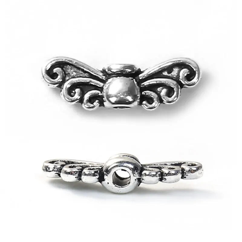 

DoreenBeads Zinc Based Alloy Spacer Beads Wing Antique Silver DIY Beads 14mm( 4/8") x 5mm( 2/8"), Hole: Approx 1.5mm, 25 PCs