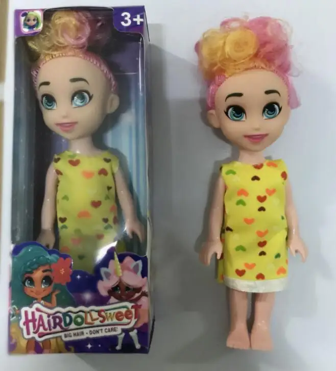 Rail Hair Sister Girl Hairdorables кукла 18 см#832 Фигурки игрушки Brinquedo коллекция кукол из ПВХ модель игрушки подарки - Цвет: Небесно-голубой