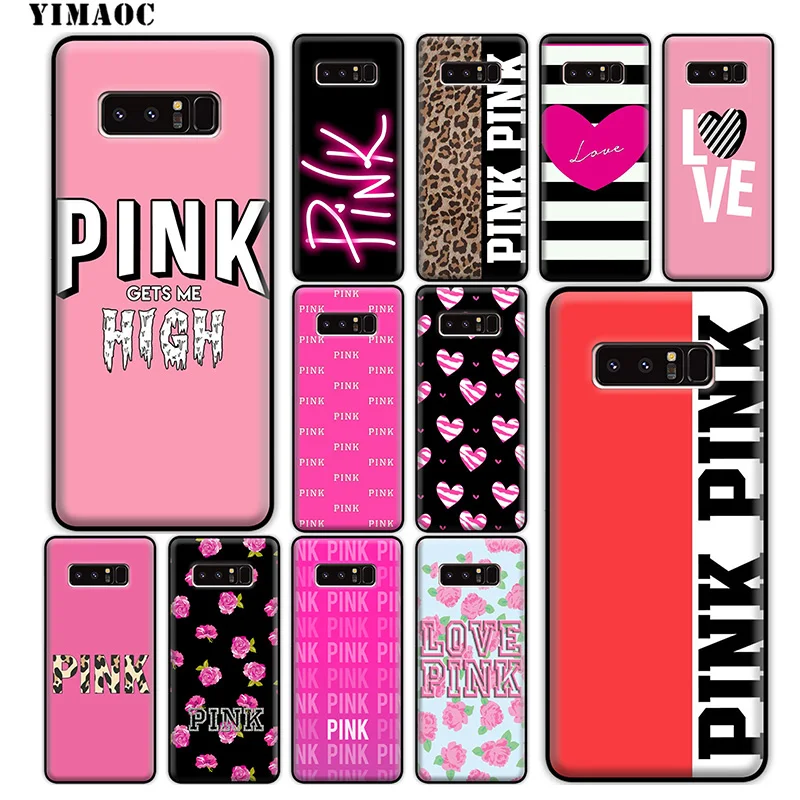 YIMAOC Love Pink Soft Silicone Case for Samsung Galaxy S10 S10e S9 S8 Plus S7 S6 Edge J6 Cover |