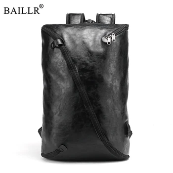 

New Trend Fashion PU leather Men Backpack Casual Black Backpack Multifunction Boy School Bag Large Capacity Male High Quality
