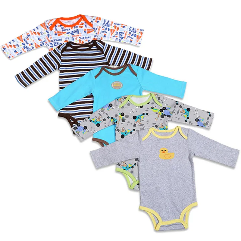 5 шт. детское хлопковое боди с длинным рукавом 3 24 м|baby bodysuits|infant bodysuitbodysuit baby |