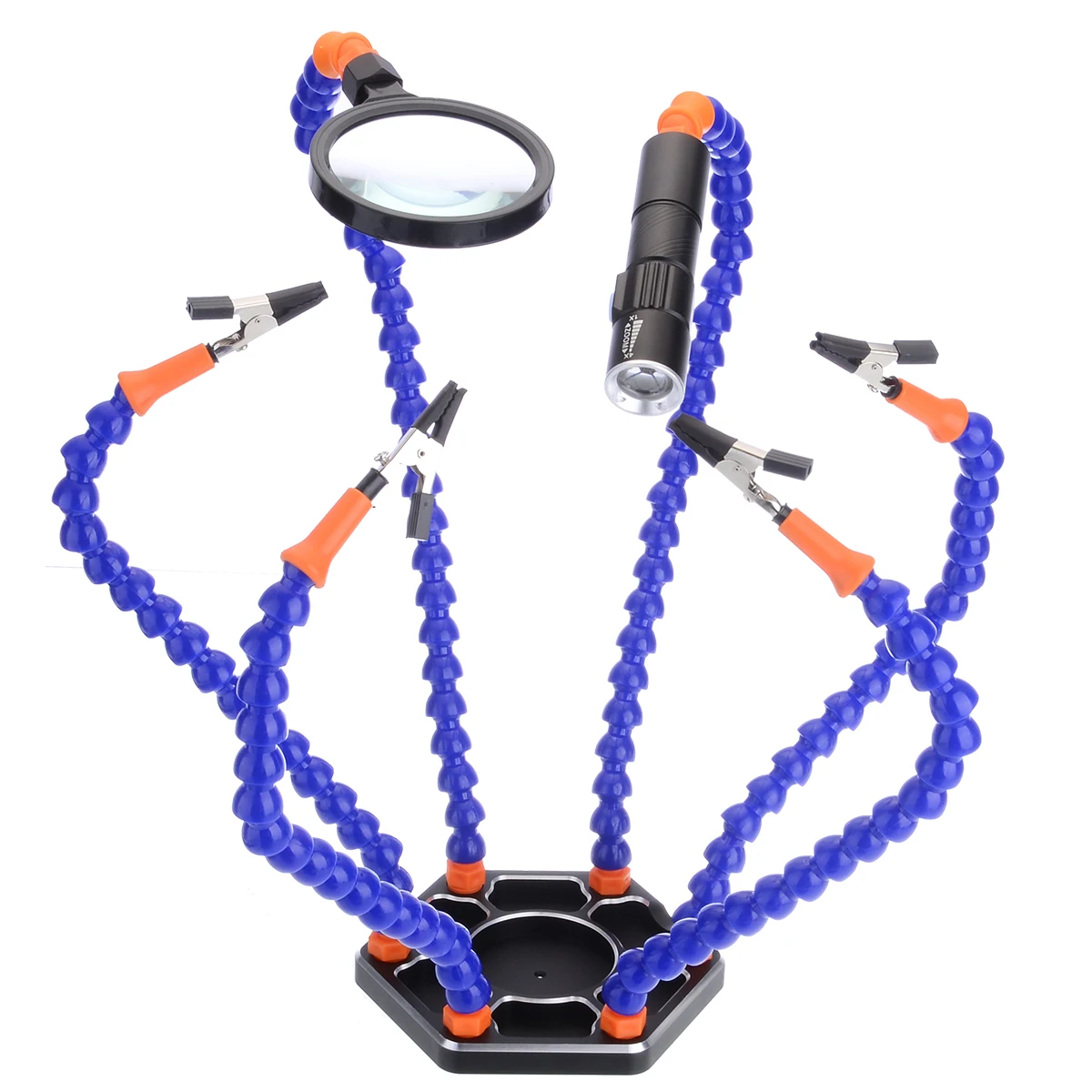 6 Flexible Arms Soldering Aid Tool Alligator Clip Stainless Steel Base Model Welding Tool