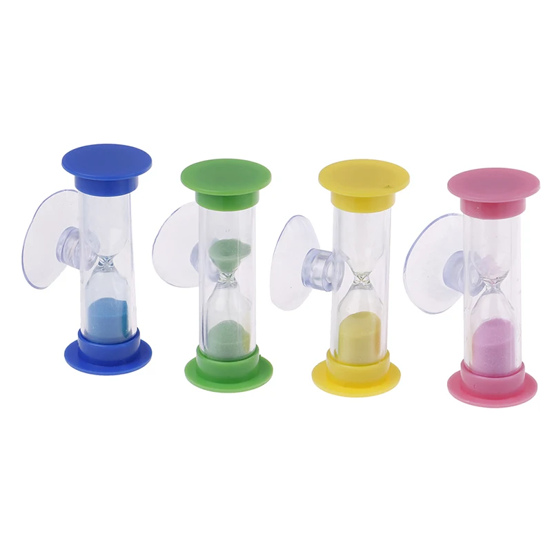 

1Pc 2 minutes Shower Timer Multicolor Kids Hourglass MiNi Glass Sand Clock For Teeth Gadget Toothbrush Swivel Sand Timer