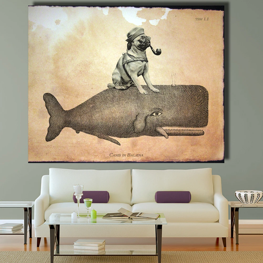 CHENFART плакат на стену Винтаж Искусство Canis рыбы настенные картины для гостиной спальни офиса без рамки