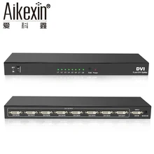 Aikexin 8 Way Amplificador de Distribuição de Vídeo DVI Splitter Box 1 em 8 Divisão 1 de Sinal de Vídeo em Vários Monitores, DVI Splitter 1×8