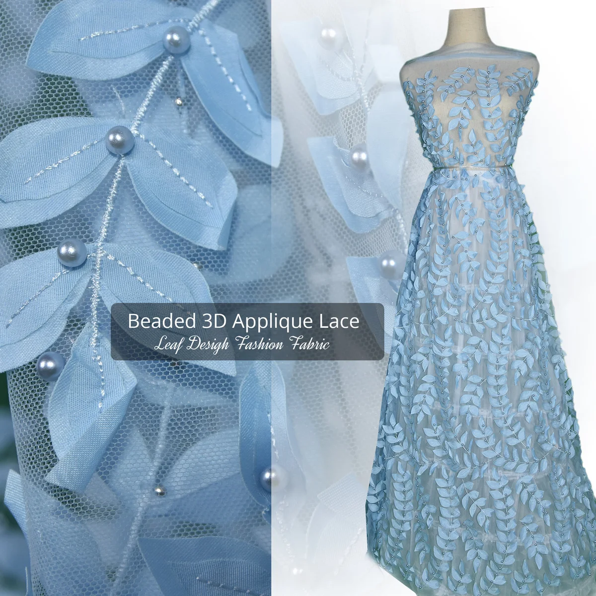 

Laser Cut 3d Lace Fabric With Beads Leaf Design 5yard African Lace Fabric 2018 High Quality 3d Flower Fabric Applique With Beads