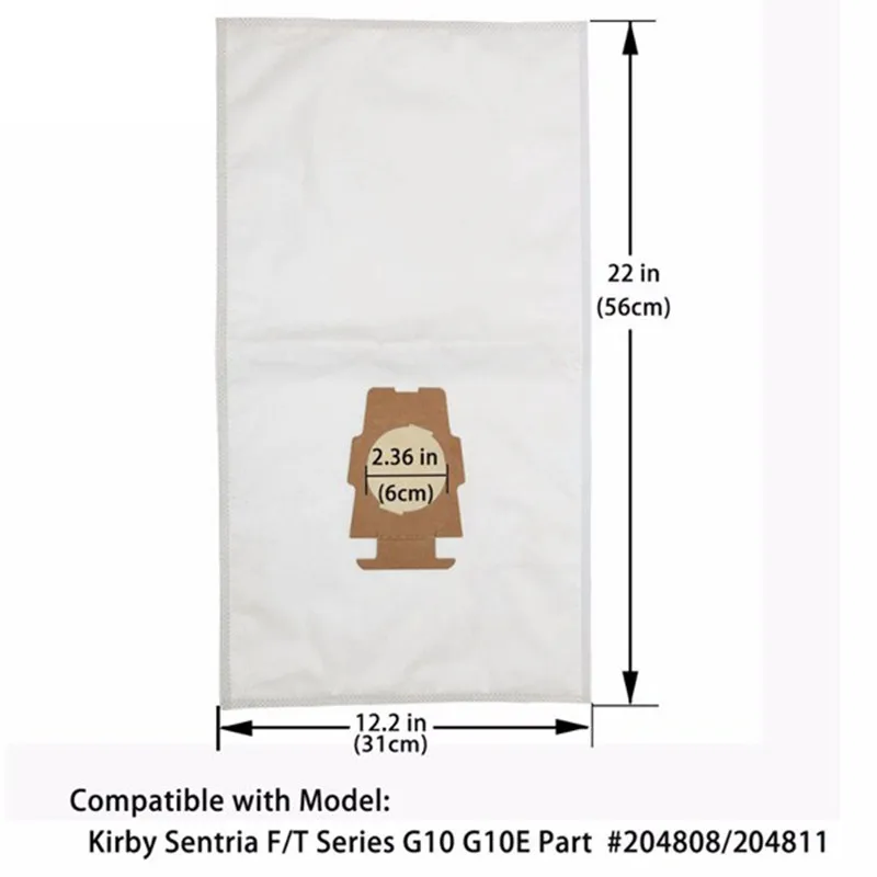 12Pcs Dust Bag Vacuum Cleaner Part for Kirby Sentria 204808/204811 Universal F/T Series G10,G10E Dustbags for KIRBY Sentrial