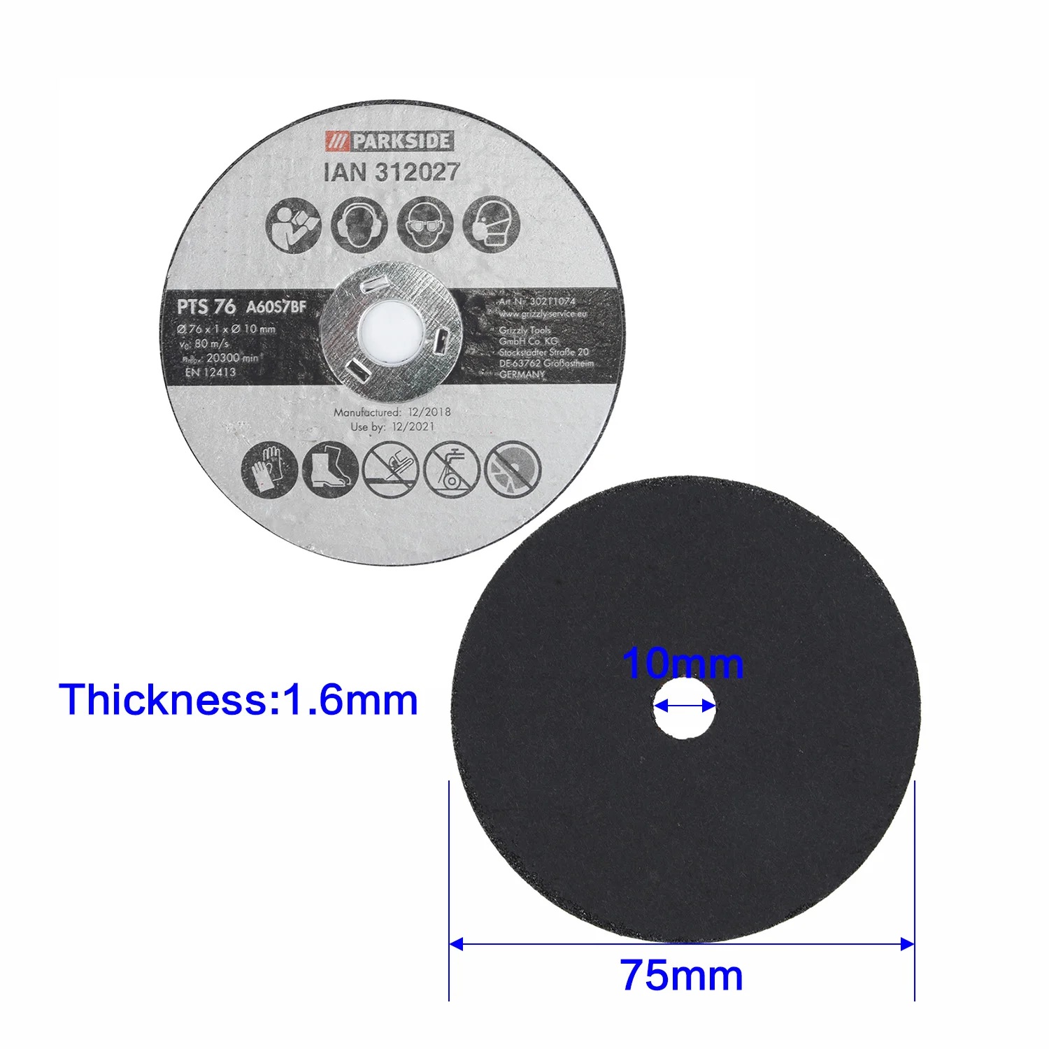 20Pcs 75mm Wood Cut Off Wheel Angle Grinder 10mm Hole Cutter Resin Cutting Disc 1.6mm Thickness Metal Fiber Hot