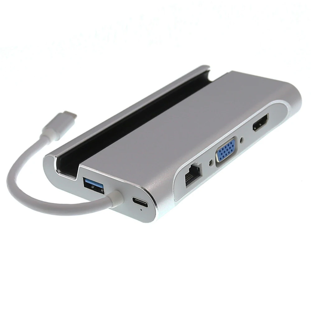 7 в 1 USB C 3 Тип к 4K HDMI VGA Rj45 Gigabit Ethernet 0 порт PD зарядный адаптер док станция Держатель