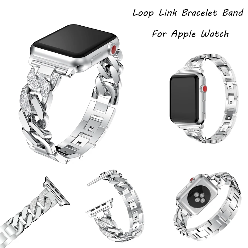 Женский браслет со стразами для Apple Watch ремешок 44 мм 40 42 38 ковбойский iwatch 4 3 2 1