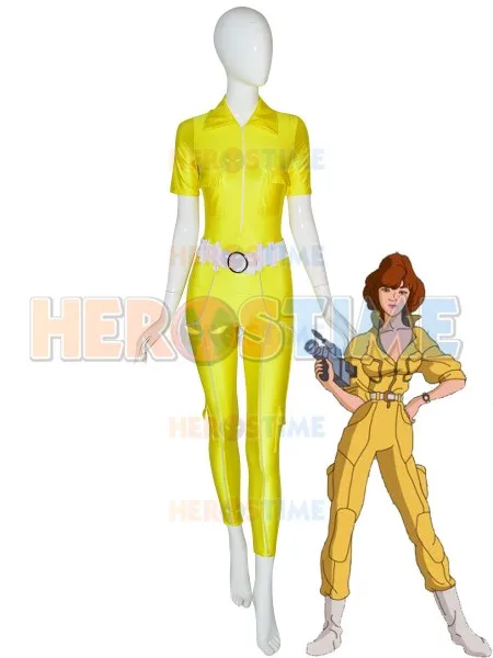 

April O'Neil Costume Teenage Mutant Ninja Turtles Cosplay Costume Lycra Spandex Zentai Catsuit