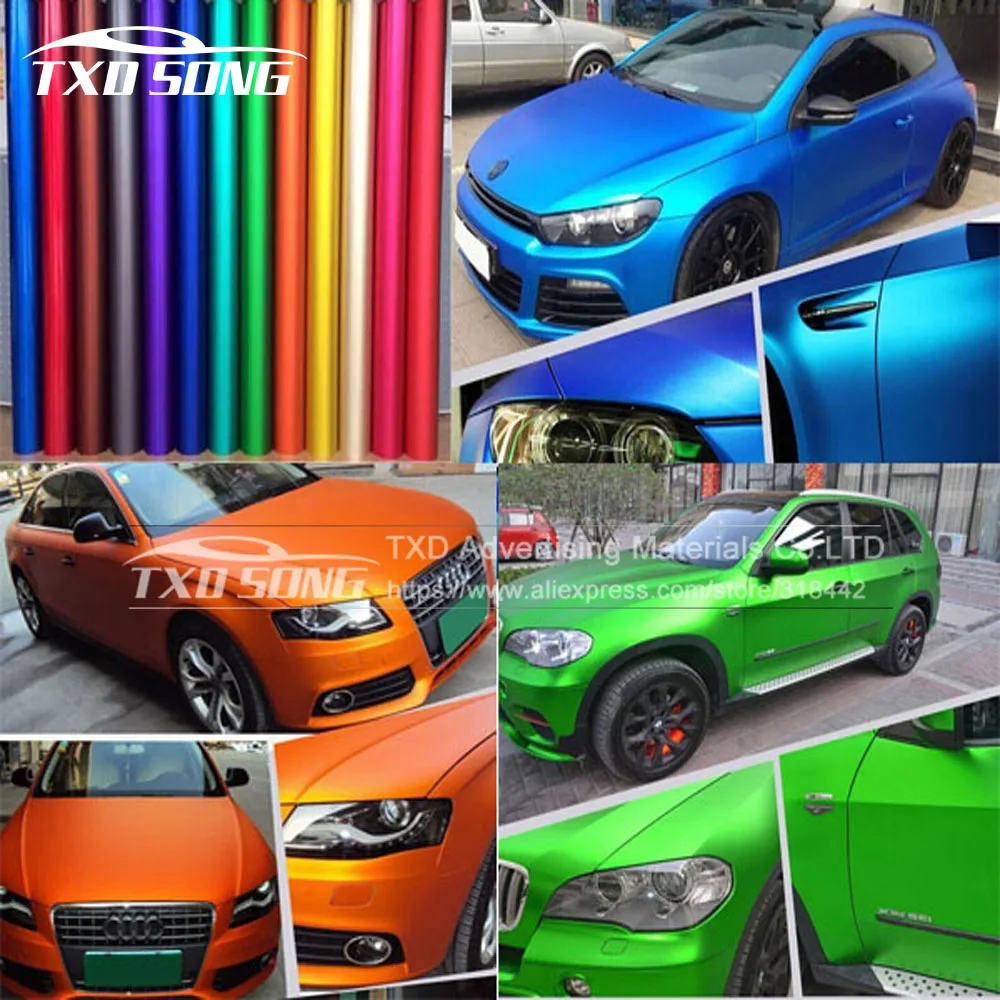 New 1PCS 152*50CM Polymeric PVC Matte Chrome Vinyl Car Wraps Sticker