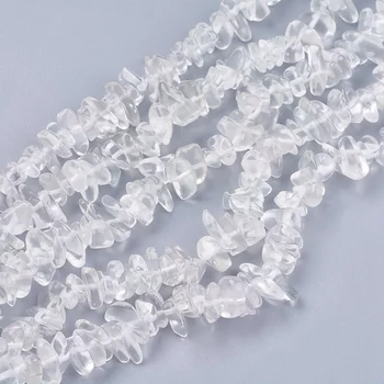 

Approx 320pcs/lot 4~10x4~6x2~4mm Irregular Clear Chip Undyed Drilled Natural Stone Rubble-Shape Crystal Bead Strands DIY Making