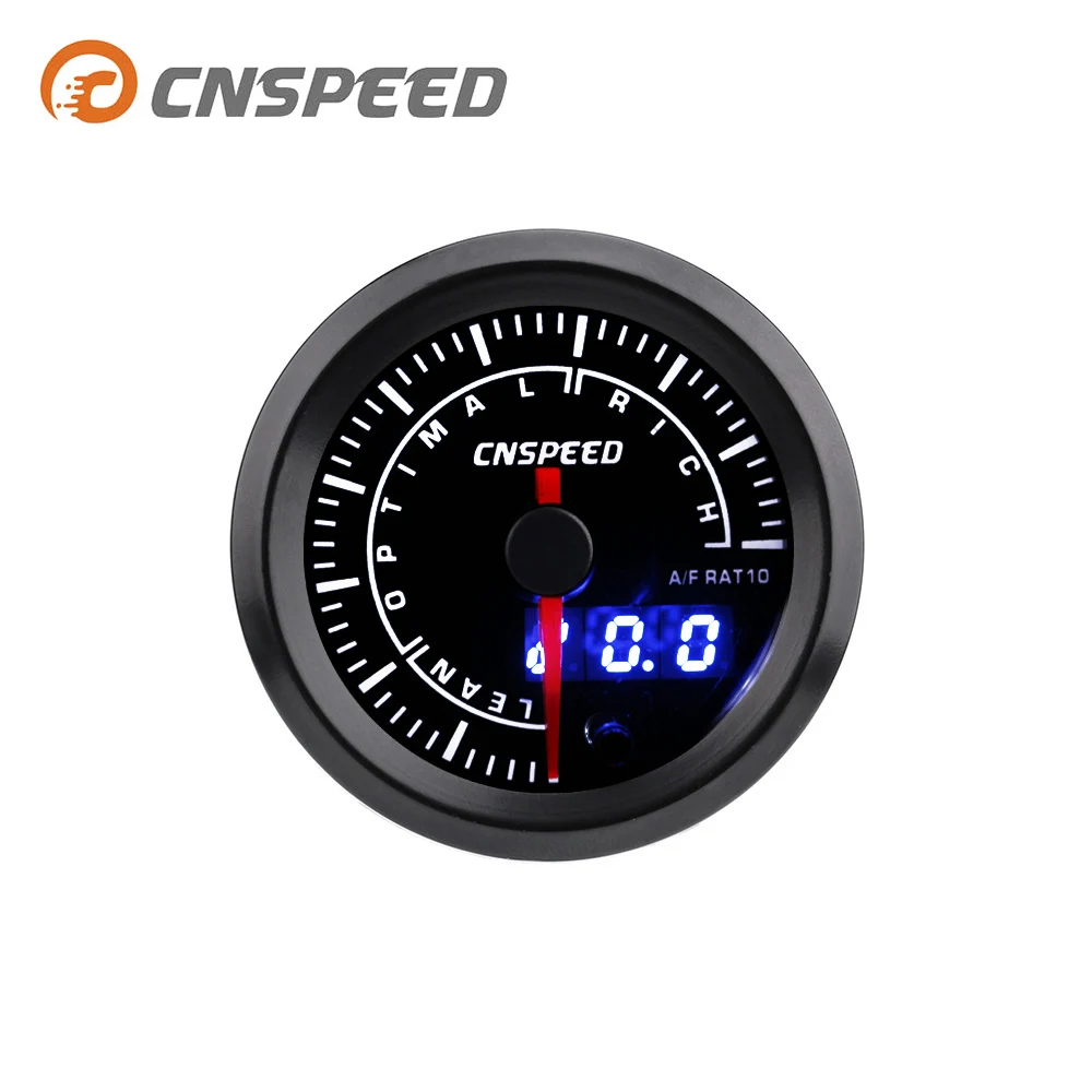 CNSPEED, 2 дюйма, 52 мм, 7 цветов, светодиодный автомобильный измеритель соотношения воздушного топлива, PSI, аналоговый/цифровой, двойной дисплей, автомобильный измеритель с датчиком, YC101434