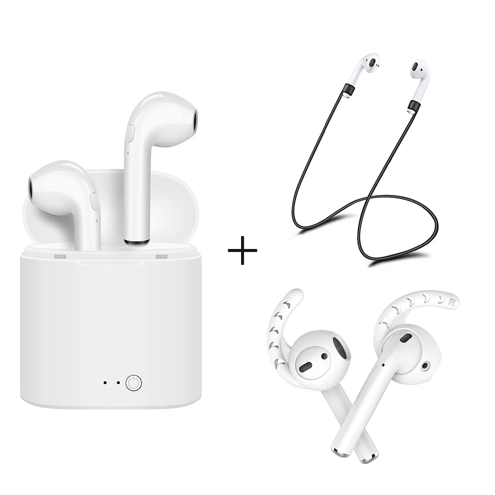 

For Apple Airpods I7S TWS Wireless Bluetooth Earbuds In-Ear Earphone for IPhone Earpods Replacement Soft Antislip Ear Cover Case