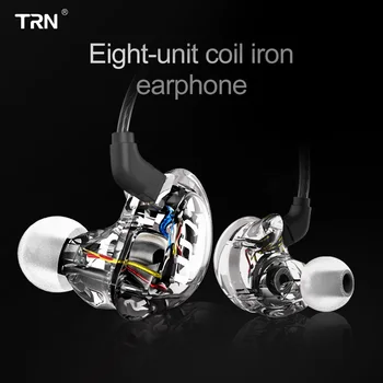 

TRN V10 PRO HIFI In Ear Earphone 3.5mm gold plated Monitor Eight-unit Ring Iron Headphone Sport Earphone Headset with mic