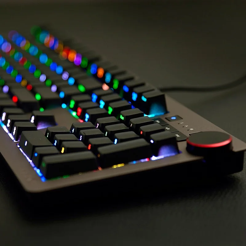 Ajazz AK60 USB проводной боковой резьба белый светильник/RGB подсветка механическая клавиатура с мультимедийной ручкой для светильник ing/регулятор громкости