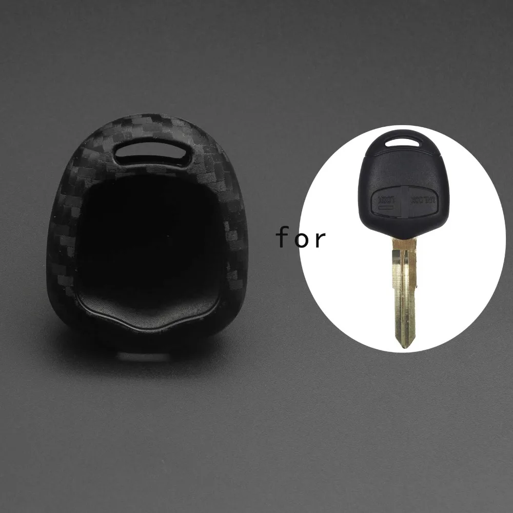 

jingyuqin Carbon fiber Silicone Car Remote Case Cover For Mitsubishi outlander ASX colt LANCER Grandis Pajero sport