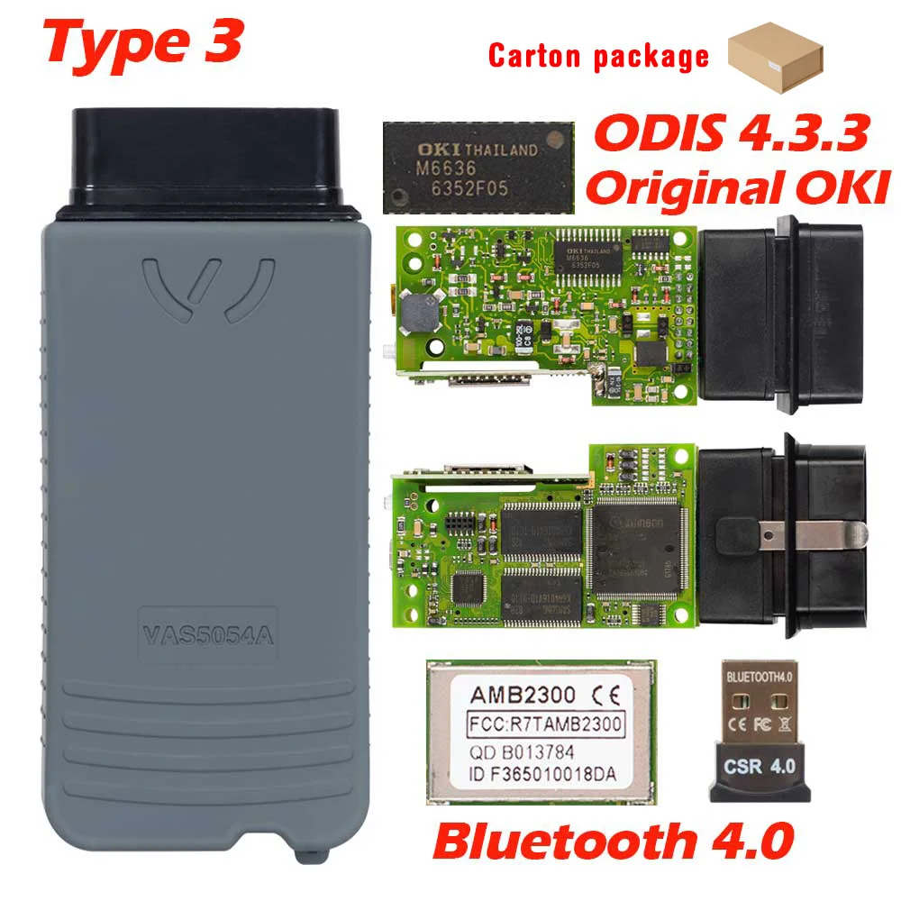 5054A ODIS V5.1.3 keygen OKI Bluetooth AMB2300 6154 wifi 5054 полный чип 5054 UDS для VAG диагностический инструмент - Цвет: Type 3