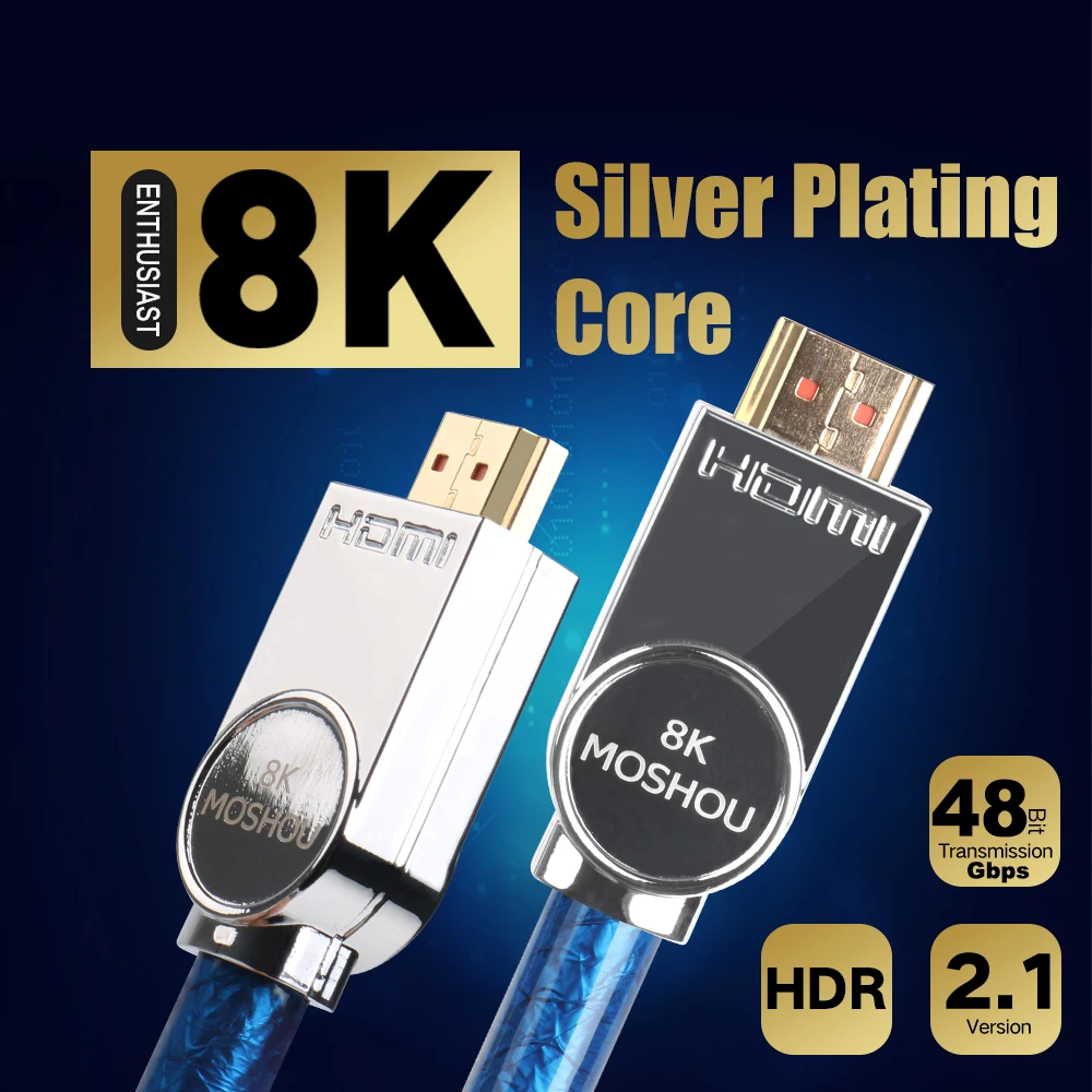Кабель HDMI MOSHOU Ultra HD (UHD) 8K 2 1 к AV 48Gbs с аудио и кабелем Ethernet м 5 10 15 20 HDR 4:4:4|Кабели HDMI| |
