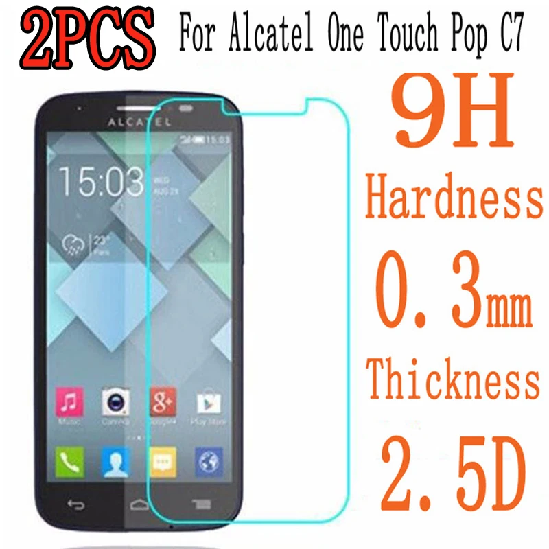 2 шт. закаленное стекло для Alcatel One Touch Pop C7 защитная пленка 9H Взрывозащищенная 7040D