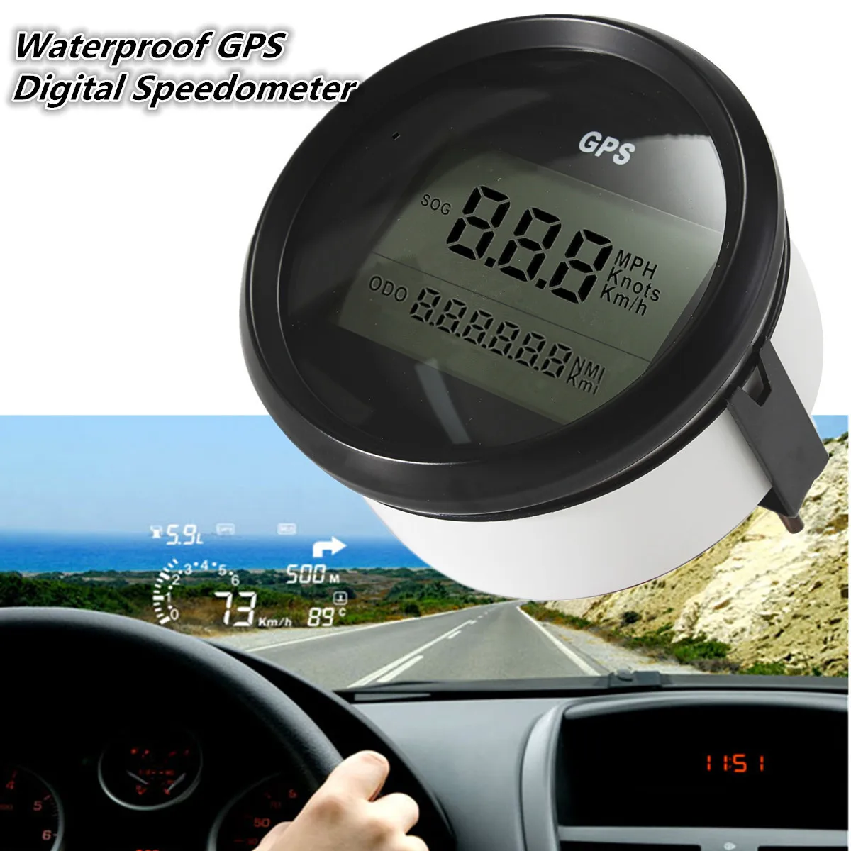 Waterproof GPS Digital Speedometer Odometer Gauge For Auto Car Truck Marine 85mmin Instruments