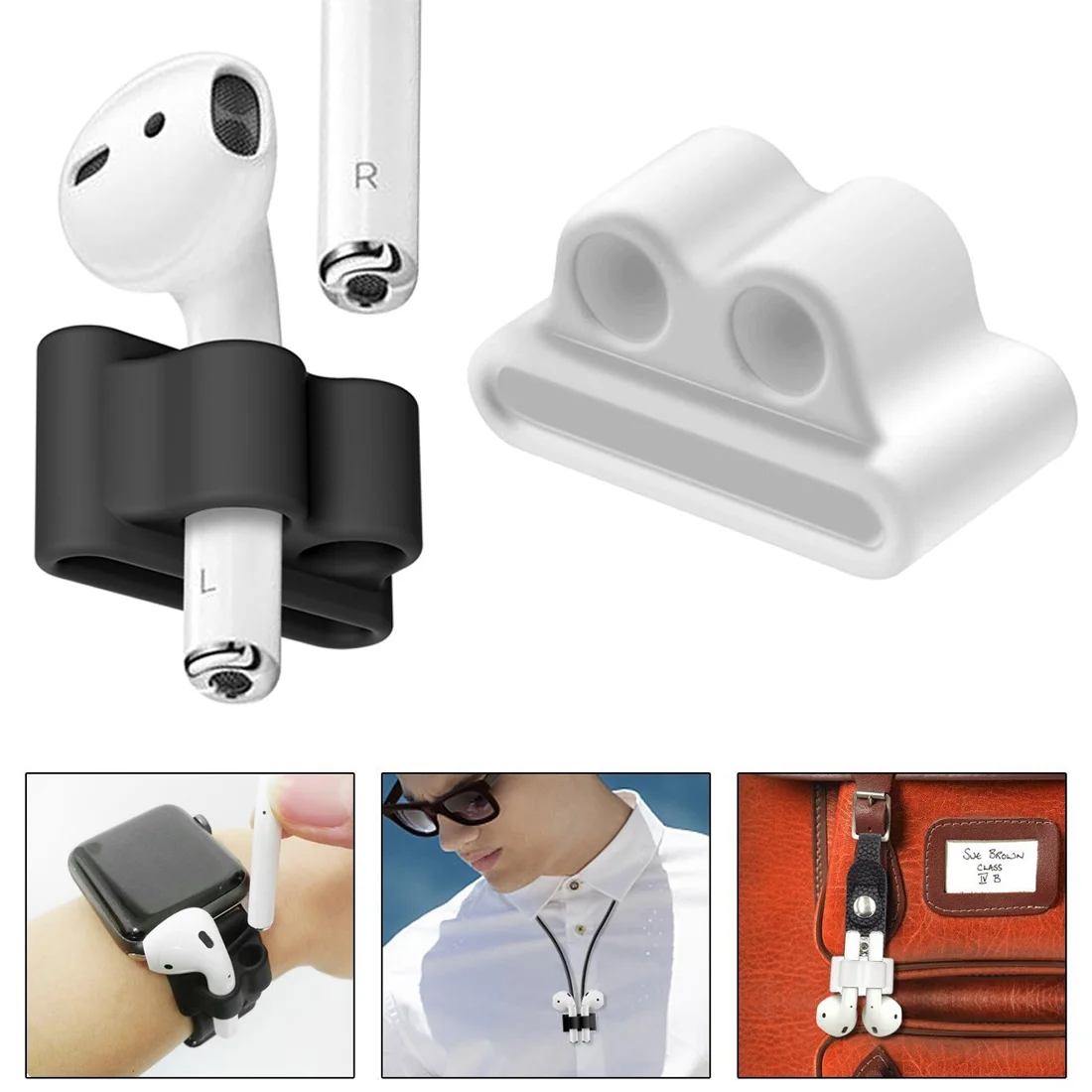 

Portable Silicone Watch Band Holder Strap For Wireless Earphones Anti Lost Protective Wraps For Airpods Accessories