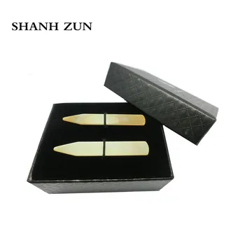

SHANH ZUN Natural Mother of Pearl Shell Collar Stays Collar Stay Bones for Men's Shirt - Yellow, 2.37 Inches