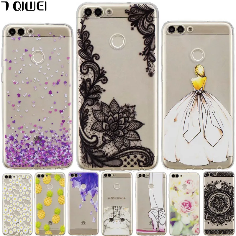 

For Huawei P Smart / Huawei Enjoy 7S Case Flower Pineapple TPU Soft Case for Huawei P Smart Case Cover Silicon 5.65 Fashion Para