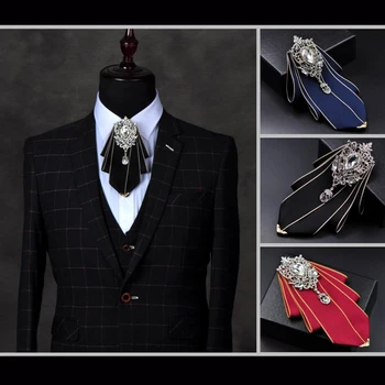 

1pcs/set Men male bow tie fashion diamond necktie men's silk ties for men business wedding groom Groomsmen mens ties accessories