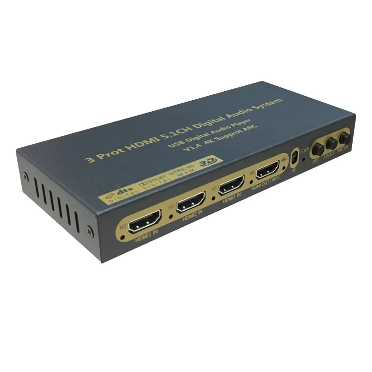 HDMI тройной в 5,1 без потерь аудио декодер 4K аудио сплиттер DTS/AC-3, DTS оптический коаксиальный аудио декодер для 5,1 каналов