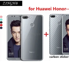 

Lot Carbon Sticker Soft TPU Case for Huawei Honor 10 Play Note 10 9 Lite V10 Honor 7X 6X 8 7C 7A Pro Cover Peronal Customize