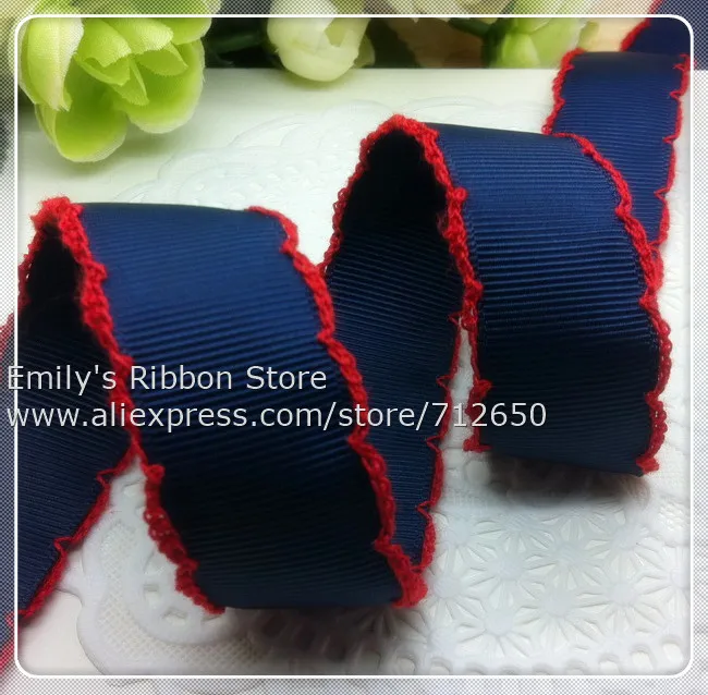 10 ярдов 7/8 ''(мм 22 мм) ширина вязаный крючком края grosgrain ленты аксессуары для волос булочно diy посылка