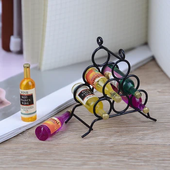 

1:12 Mini Furniture Model Miniature Mini DIY kitchen room Black + Wine Bottle For Miniatures Dolls House Doll House Accessories