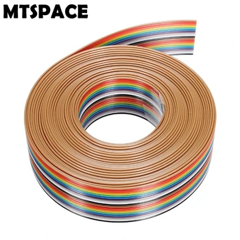 

MTSPACE Durable 5M 1.27mm 20P DuPont Cable Rainbow Flat Line Support Wire Soldered Cable Connector Wire Quality Electrical Wires