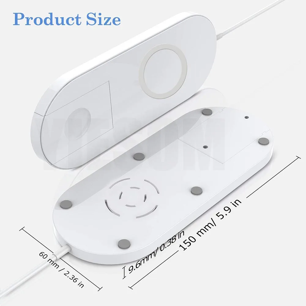 Qi Wireless Charger For iPhone X XR XS MAX 8 Plus Quick Fast Charging Pad For Apple Watch 123 For Sumsang Note 9 8 S8 Plus S9+ (5)