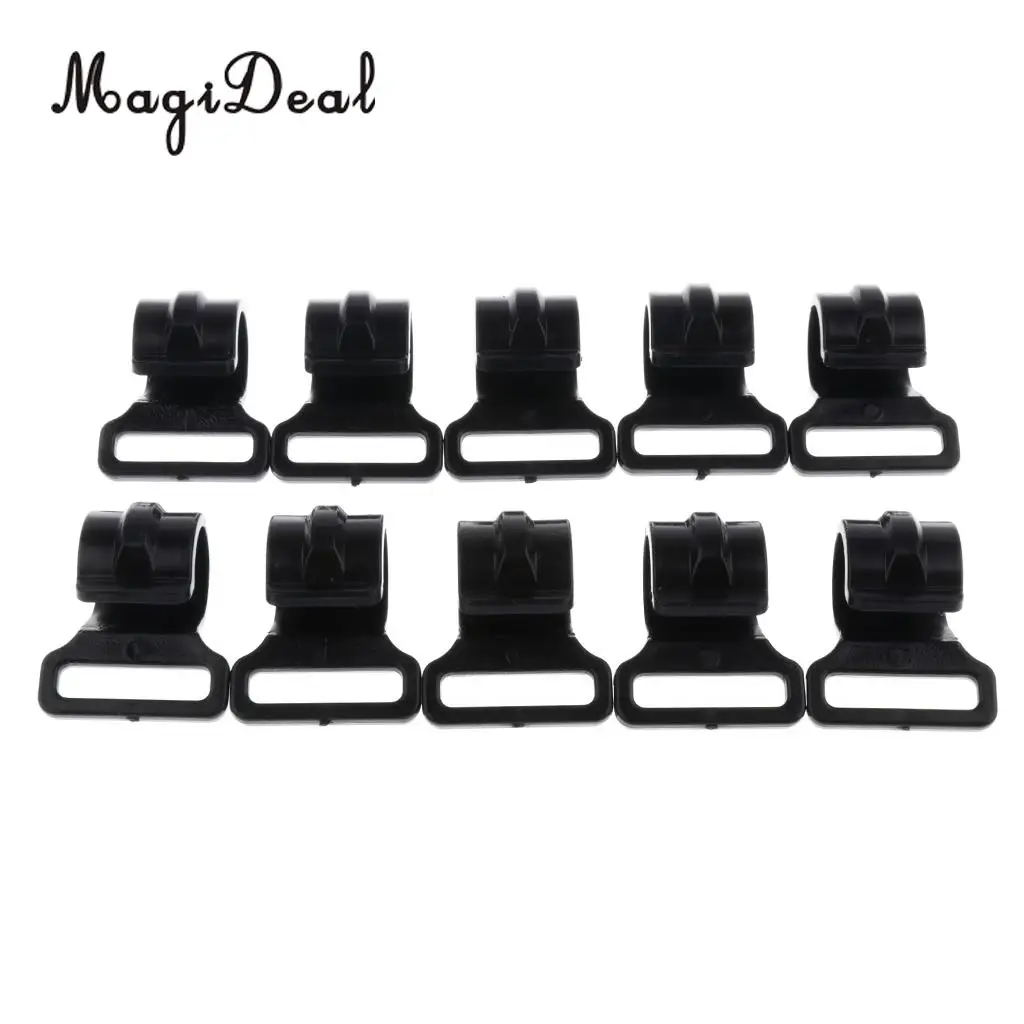 MagiDeal 10pcs Camping Tent Clips Accessories Outdoor Tent Hook Clamp Black 2.5cm
