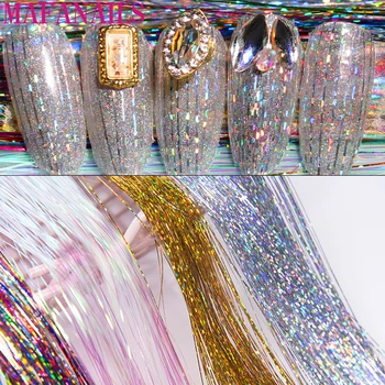 

Nail Art Stickers Decoration Metal Line Striping Tape Transfer Foils Laser Design For UV GEL Polish 3D Tips Decal Manicure Tools