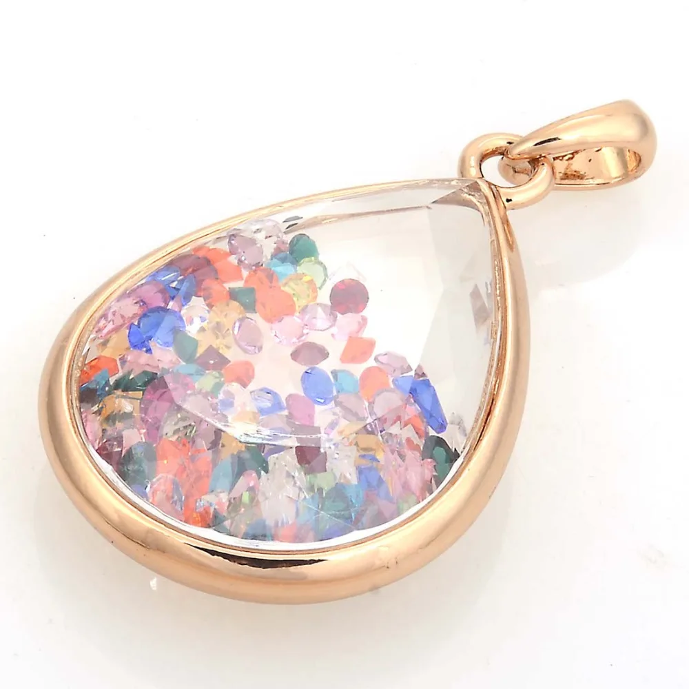 Buy Plated Teardrop Floating Charm Locket With Resin