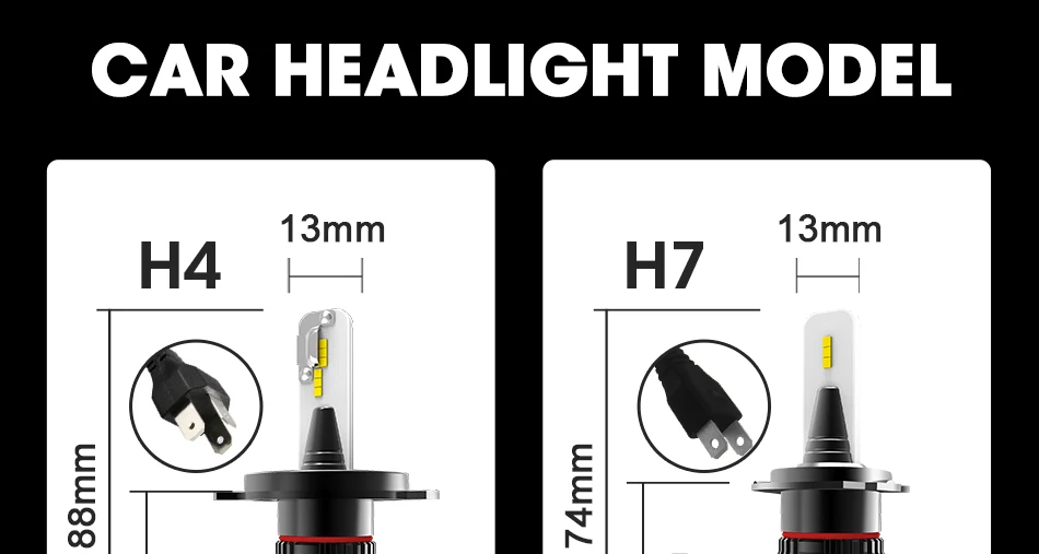 f3-g_14 New 5 side light 6000K 7200lm H4 H7 Led Car Headlight h8 h9 h11 h1 h3 csp chips light 9004 9005 9006 9007 auto bulbs