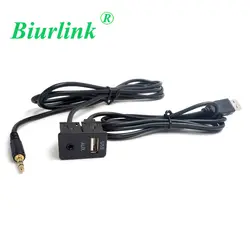 Biurlink Универсальный 1 м Автомобильный CD 3,5 мм аудио кабель-удлинитель AUX USB интерфейсная панель для Volkswagen Toyota BMW peugeot