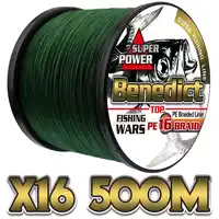 saltwater sea fishing 500M/547yards 16strands hollowcore braided pe fiber line top 20LB-500LB fishing rope 0.16mm-2.0mm wires