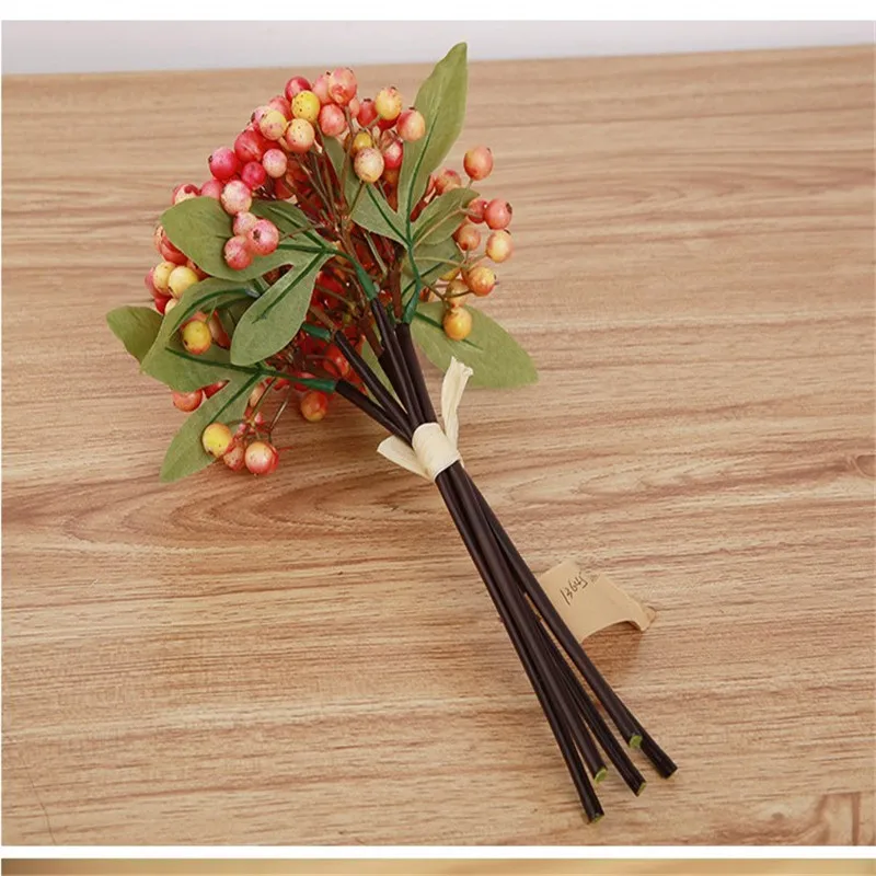 Artificial Red Berries Home Table Arrangement for Wedding Decoration Fake Flower Cheap
