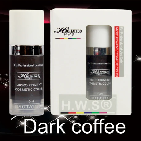 

1Pcs Top Professional Vacuum Aseptic Makeup Pigment 10ml/bottle Dark coffee Permanent Makeup Tattoo Ink With Box
